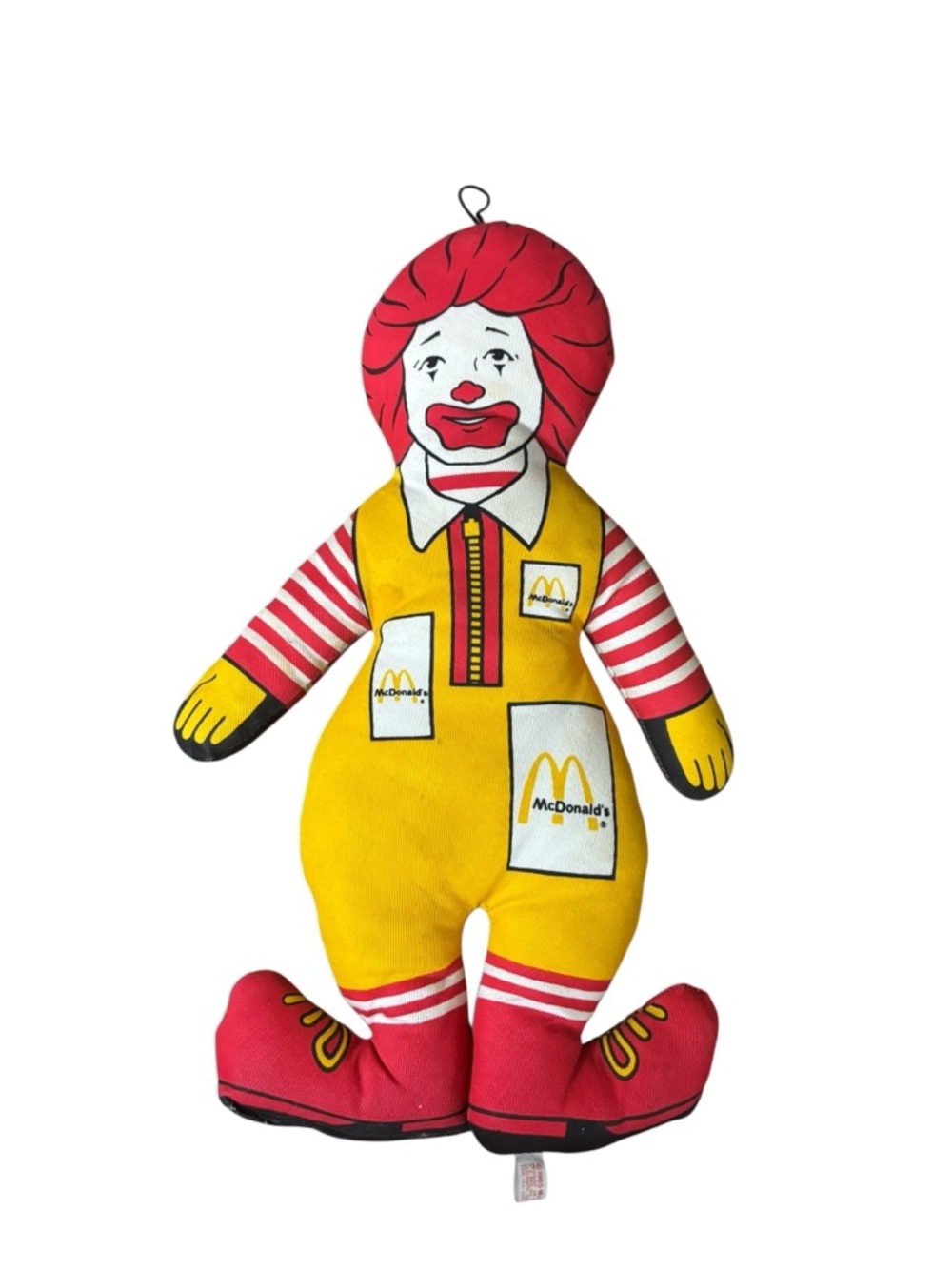 McDonald's l Ronald McDonald Red & Yellow Cartoon Clown Plush 1985 vintage toy